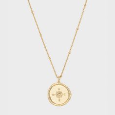 Dainty Everyday Medallion Necklace, Everyday Chain Necklace With Coin Pendant, Everyday Medallion Chain Necklace With Coin Pendant, Dainty Coin Medallion Necklace, Tarnish Resistant, Everyday Medallion Coin Necklace With Delicate Chain, Dainty Medallion Charm Necklaces, Tarnish Resistant, Dainty Tarnish-resistant Coin Medallion Necklace, Dainty Medallion Charm Necklace Tarnish Resistant, Everyday Medallion Necklace With Adjustable Chain