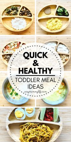 an image of healthy toddler meals with the words quick and healthy toddler meal ideas