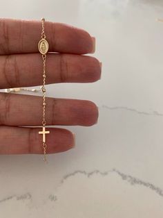 Wide Gold Bracelets, Gold Rosary Bracelet, Mexican Gold Jewelry, Gold Bracelet For Women Classy, Bijoux Piercing Septum, Bracelet Trio, Bracelet With Cross