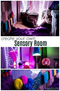 there are three different pictures with the words create your own sensory room