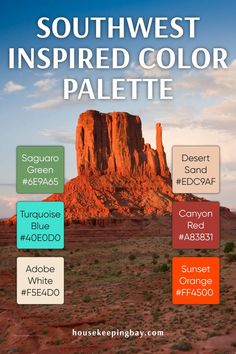 the southwest inspired color palette is available for adobe and photoshopped to create an image