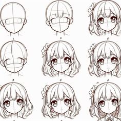 Kawaii Anime Drawing Reference, Anime Easy Sketch Step By Step, Simple Anime Character Drawing, Drawing Guide For Beginners, Anime Drawing Tutorials Face, Beginner Anime Drawings, Anime Drawing Beginners, Anime Simple Sketch, Anime Art Style Tutorial Easy