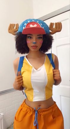 Woman Cosplay Ideas, One Piece Chopper Cosplay, Tony Tony Chopper Cosplay, Chopper One Piece Cosplay, Black Dress Costume Ideas, One Piece Halloween Costume, Halloween Costumes Girl, Aesthetic Girl Drawing