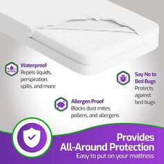 the all - around protection mattress protector is shown