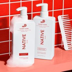 Brand New Native Limited Edition Candy Cane Shampoo And Conditioner. 1 Of Each. Full Size With Pump. Native Body Wash Candy Cane, Native Candy Cane, Native Shampoo, Native Hair, Shampoo Brands, Shampoo And Conditioner Set, Sephora Skin Care, Free Candy, Candy Christmas Decorations