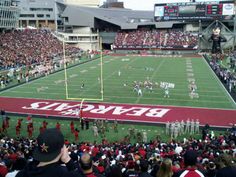 a football stadium filled with lots of people