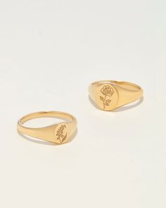 PETITE ∙ SIGNET ∙ R I N G D E T A I L S A classic oval ring with your favorite birth flower. * Material: Sterling Silver, 14K Gold Filled , 14K Rose Gold Filled or 14K solid gold (Gold Filled is made of thick 14k gold or rose gold layered on .925 sterling silver.) * Oval size: 5x7mm * Band width: 2.5mm Personalized with our Code Blue Jewelry original floral illustrations Vintage Rings For Mother's Day Gift, Gold Flower Ring For Valentine's Day, Vintage Flower Shape Rings For Gift, Valentine's Day Gold Flower Ring, Vintage Style Flower Shaped Rings For Gift, Vintage Flower-shaped Ring As A Gift, Vintage Birth Flower Rings For Gifts, Vintage Birth Flower Rings For Gift, Flower Shaped Rings For Valentine's Day Gift