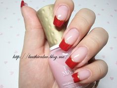 sweetnailart Red Tip Nails, Prom Nails French, Red Tips, Sky Nails, Colored Glasses, Rose Colored Glasses, Nails Only