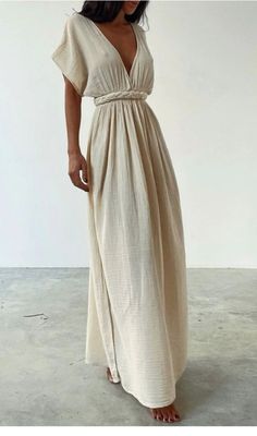 Greek Goddess Dress, Long Summer Dress, Look Boho Chic, Bohemian Summer, Goddess Dress, Dress Bridesmaid, Beige Dresses, Long Summer Dresses, Dress Boho