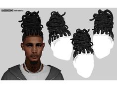 Sims 4 Hairstyle CC: Nayen Hairstyle by BadddieSims Sims 4 Afro Hair Male, Afro Hair Sims 4 Cc, Sims 4 Afro Hair, Sims 4 Hair Male, Sims 4 Black Hair, Mod Hair