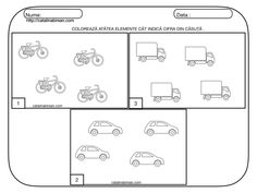 the worksheet for children to learn how to draw cars and motorcycles in spanish