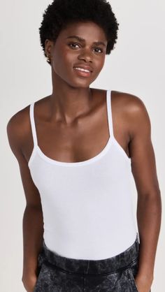 Cotton Citizen Verona Spaghetti Tank | Shopbop Cotton Seamless Tops For Relaxation, Seamless Cotton Tops For Relaxation, Seamless Fitted Tops For Relaxation, Fitted Ribbed Tops For Loungewear, Ribbed Tops For Relaxation In Spring, Stretch Ribbed Top Made Of Modal, Stretch Ribbed Tops For Relaxation, Fitted Ribbed Modal Tops, Stretch Ribbed Modal Tops