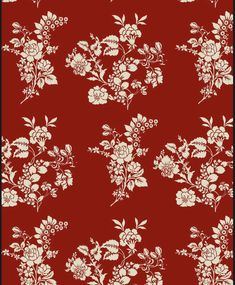 a red and white floral pattern with flowers on the bottom right corner, is shown