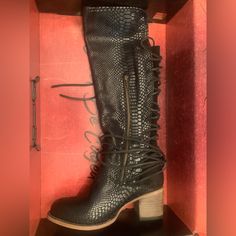 This Pair Of Freebird Coal Boots Have Been Worn Once And Are In New Condition. The Color, Black Snake, Is No Longer Available Online. Ships Same Or Next Day With Box And Dust Bags! The Color Black, Freebird By Steven, Black Snake, Black Boots, Ships, Women Shoes, Boots, Women Shopping, Black