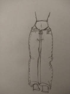 a drawing of a woman's pants with the bottom zipper down and one side open