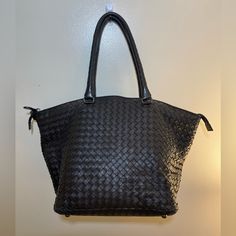 Bottega Veneta Top Handle Bag Black Leather Gunmetal Hardware Rolled Handles Suede Lining & Single Interior Pocket Zip Closure At Top Protective Feet At Base Slight Wear On Interior And Feet Pristine Exterior Condition Gunmetal Hardware, Bottega Veneta Bags, Handle Bag, Bago, Bottega Veneta, Top Handle, Top Handle Bag, Black Leather, Handles