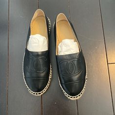 Excellent Condition. Worn Once. Chanel Espadrilles, Chanel Shoes, Espadrille Shoes, Limited Time, Espadrilles, Top Styles, Chanel, Women Shoes, Black