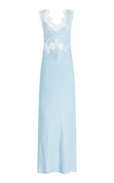 Exclusive Visions Lace-Trimmed Satin Midi Dress By Third Form | Moda Operandi Powder Blue Gown, Powder Blue Dress, Bias Skirt, Something Blue Wedding, Blue Wedding Dresses, Blue Gown, Satin Midi Dress, Blue Mini Dress, Cocktail Parties