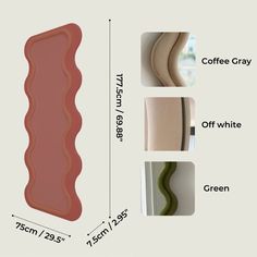 an image of some type of food with measurements for the size and color scheme on it