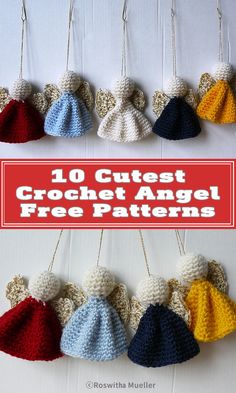 10 crochet angel free patterns for christmas ornament ornaments with text overlay reading'10 cutest crochet angel free patterns '