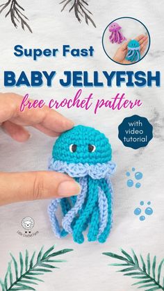 the crochet pattern for baby jellyfish is shown