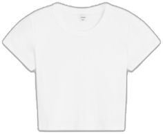 #color_white Basic Plain Cotton Crop Top, Basic Crew Neck Crop Top, Basic Plain Crew Neck Crop Top, Basic Boxy Fit Crop Top With Crew Neck, Classic Cropped Relaxed Fit Tops, High Waist, Slim Fit