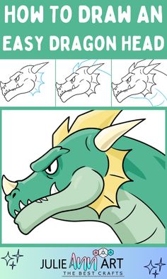 how to draw an easy dragon head with this step - by - step drawing lesson