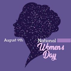 the national women's day poster with a silhouette of a woman and stars on it