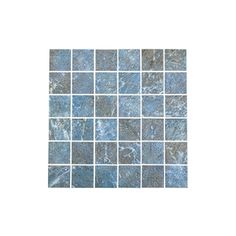 a square blue tile pattern on a white background