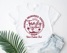 a t - shirt with the words family vacation on it next to some palm trees