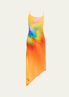 Get free shipping on Monse Draped Rainbow Orchid Asymmetric Slip Dress at Bergdorf Goodman. Shop the latest luxury fashions from top designers. Fancy Gown, Fancy Gowns, Bergdorf Goodman, Asymmetric Hem, Top Designers, Scoop Neckline, Midi Length, Orchids, Spaghetti Strap