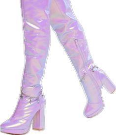 Glamorous Knee-high Spring Boots, Spring Party Low Heeled Boots, Pink Low Heel Party Boots, Pink Low Heel Boots For Party, Trendy Low Heel Boots For Party, Purple Knee-high Party Boots, Glamorous High Heel Purple Boots, Purple Closed Toe Party Boots, Fairy Boots