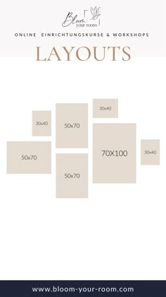 the layout for an online furniture store