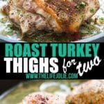 roast turkey thighs for two on a plate