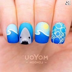 Summer Nails 2018, Summer Nails Diy, Nail Art Cute, Funky Nail Designs, Nail Art Halloween, Fun Summer Nails, Popular Nail Art, Summer Nails Beach, Makeup Tip