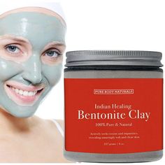 Pure Body Naturals Bentonite Indian Healing Clay is the perfect main ingredient for a DIY facial clay skin mask or a detox bath soak. Natural Bentonite clay is 100% pure sodium bentonite clay powder, harvested from naturally occuring volcanic ash in the USA. Our 100% pure Bentonite can be combined with water or apple cider vinegar to treat areas of the face and body. Known for its ability to absorb and remove toxins, addressing blackheads, prevent breakouts and leave skin soft, Indian Healing Cl Diy Face Powder, Turmeric For Skin, Bentonite Clay Mask, Diy Detox, Detox Body, Indian Healing Clay, Healing Clay, Pore Cleanser, Diy Facial