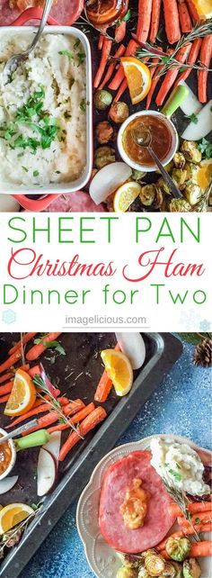 sheet pan christmas ham dinner for two