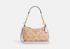 Teri Shoulder Bag In Signature Canvas With Heart Print | COACH OUTLET Hand Bags Designer, Coach Terri Bag, Bday Gift Basket, Couch Bags Coach Handbags, Coach Outlet Handbags, Coach Shoulder Bag Aesthetic, Purse Coach, Trendy Purses 2024, Teri Bag Coach