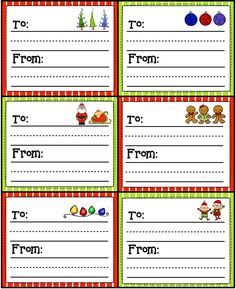 printable christmas name tags for kids to use in the classroom or at home,