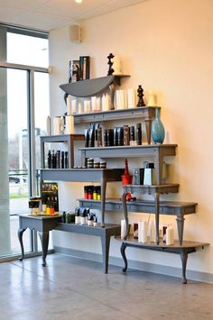 the shelves are filled with different types of personal care products