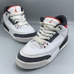 Nike Air Jordan 3 Retro "Fire Red Denim" 2020 GS Size 4.5Y/Women's 6 CZ6634-100. See pictures for condition. Pre-screened with the Check Check App. Jordan 3 Fire Red Denim, Nike Air Jordan 3, Red Denim, Jordan 3 Retro, Air Jordan 3 Retro, Air Jordan 3, Jordan 3, Red Fire, Nike Air Jordan