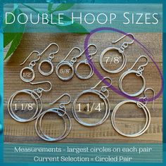 These lightweight double hoops have lots of graceful movement & sparkle!✦ All metal is bright sterling silver.✦ Circles have been given a unique hammered texture, and are organically shaped.✦ Each jump ring has been soldered closed for extra handmade quality.✦ Earrings are 1 7/8 inches long with French hooks & 2" with leverbacks.✦ Largest circles are 7/8" wide. Hypoallergenic Open Circle Jewelry For Anniversary, Hypoallergenic Open Circle Anniversary Jewelry, Silver Hypoallergenic Open Circle Jewelry, Adjustable Hammered Everyday Jewelry, Silver Round Hoop Earrings For Mother's Day, Everyday Adjustable Hammered Jewelry, Hypoallergenic Adjustable Open Circle Jewelry, Nickel-free Sterling Silver Hoop Earrings For Anniversary, Adjustable Cadmium-free Hoop Earrings As Gift