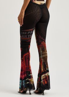 Long Description#Info & Care# Jean Paul Gaultier semi-sheer tulle leggings Printed, elasticated waistband, tab embellishment at back  Pull on 100% polyamide Hand wash  #Size & Fit# Inside leg length: 36 inches/ 91.5cm  Midweight  Slim flared-leg cut, designed to be worn low on the waist Model is 5'9"/ 175cm and wears a size small Vegas Outfit, Flare Trousers, Paul Gaultier, Just Girl Things, Jean Paul, Jean Paul Gaultier, Printed Leggings, Passion For Fashion, Fashion Inspo