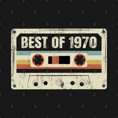 the best of 1970 logo with an old cassette