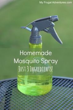 Homemade Mosquito Spray- so easy just 3 ingredients! No harsh chemicals, no sticky feeling on your skin and the fragrance is much nicer then what you find in the store. Bug Repellent, Cleaners Homemade, Homemade Remedies, Mosquito Repellent, Insect Repellent