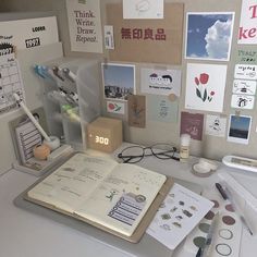 an open book sitting on top of a desk