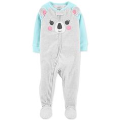 Koala Cutie! Fashioned With An Easy Zipper, Carter's' Fleece Pajamas Are A Bear-Y Cute Pick For A Full Night's Rest. Bear Pajamas Baby, Spring Outfits Kids, Footed Pajamas, Boys Fits, Cartoon Outfits, Girls Fleece, Fleece Pajamas, One Piece Pajamas, Baby Dresses