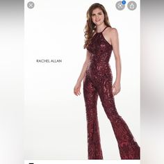 Rachel Allan Maroon Jumpsuit Size 2. The Length Has Been Altered To Fit Someone 5’3 With 4 In Heels, But Can Be Let Back Out. It Has Only Been Worn For A Few Hours. In Excellent Condition. Festive Formal Jumpsuits And Rompers, Elegant Sleeveless Jumpsuits And Rompers For Festive Occasions, Fitted Festive Jumpsuits And Rompers, Floor-length Fitted Jumpsuit For Gala, Fitted Floor-length Jumpsuit For Gala, Fitted Floor-length Jumpsuits And Rompers For Gala, Fitted Jumpsuits And Rompers For Festive Occasions, Fitted Festive Jumpsuits And Rompers For Party Season, Festive Fitted Jumpsuits And Rompers For Party Season