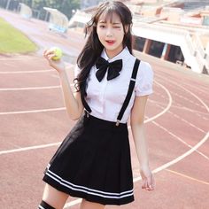 Summer School Uniform, Cm Pp, School Uniform Outfits, Sailor Suit, Bow Shirts, Uniform Fashion, Outfit Trends, Summer School