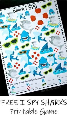 the shark i spy sharks printable game for kids